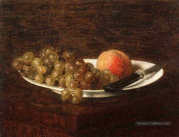  Fantin Peintre - Nature morte Pêche et raisins Henri Fantin Latour